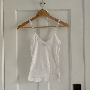 Aritzia white bow tank top
